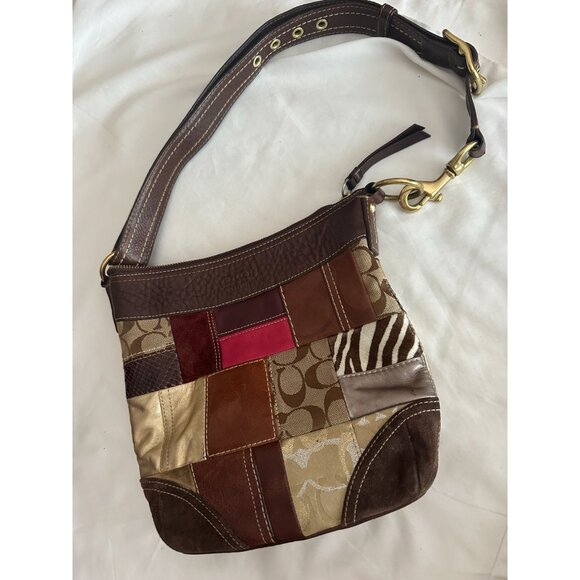 Coach Vintage Limited Edition Holiday Patchwork Crossbody Bag 10435 Purse - Picture 1 of 6